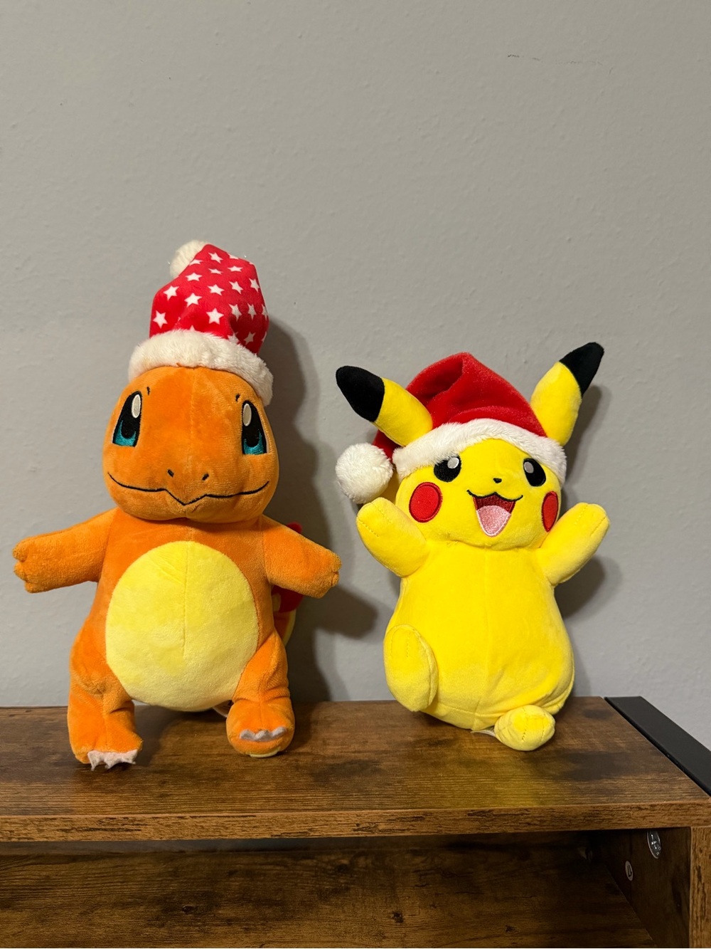 Holiday charmander & pikachu pokemon plushies